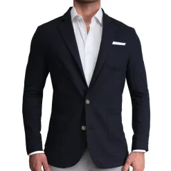 State and Liberty Unstructured Linen Blazer - Navy