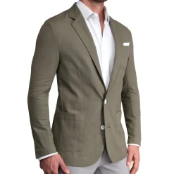 State and Liberty Unstructured Linen Blazer - Dark Olive