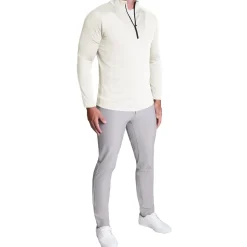 State and Liberty Waffle Knit Quarter Zip - Solid Cream